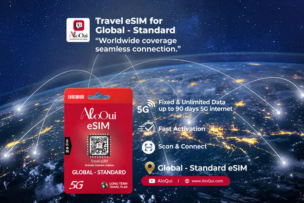 Global - Standard eSIM Long Trip Plan with global coverage and connectivity