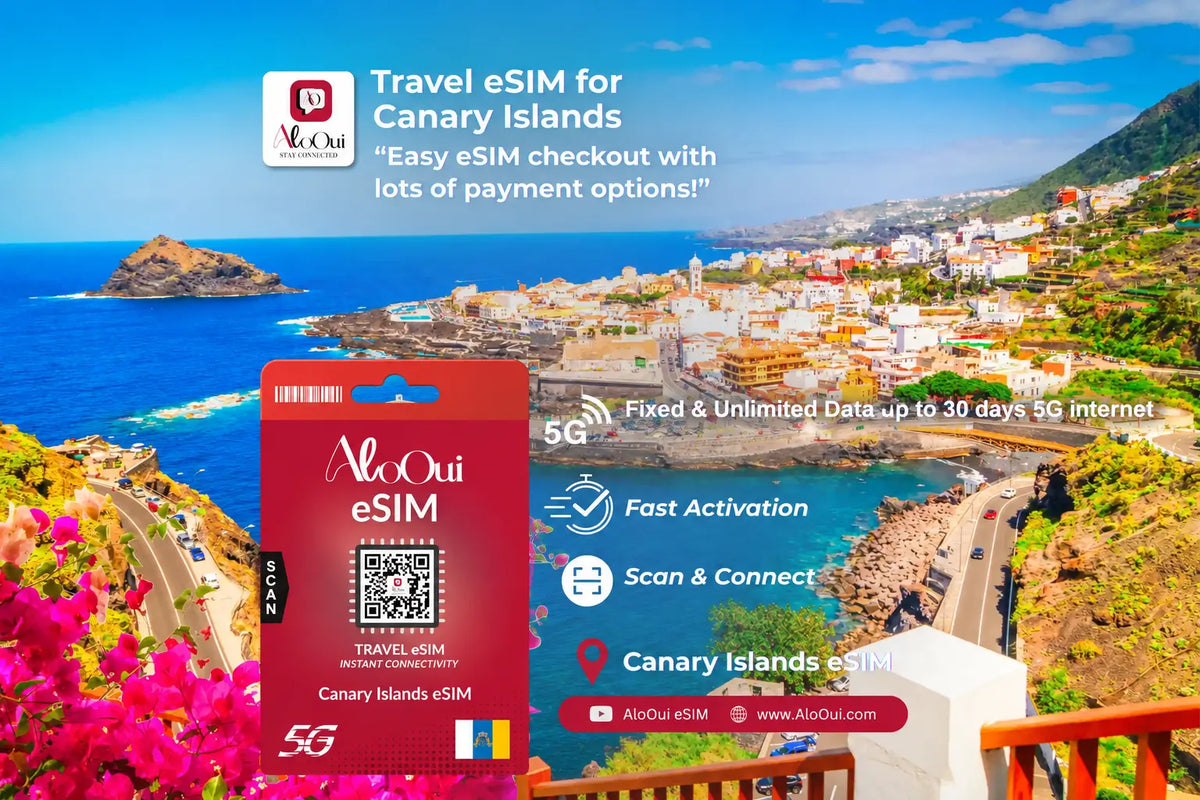 Canary Islands Unlimited Premium eSIM 30GB for 5 days