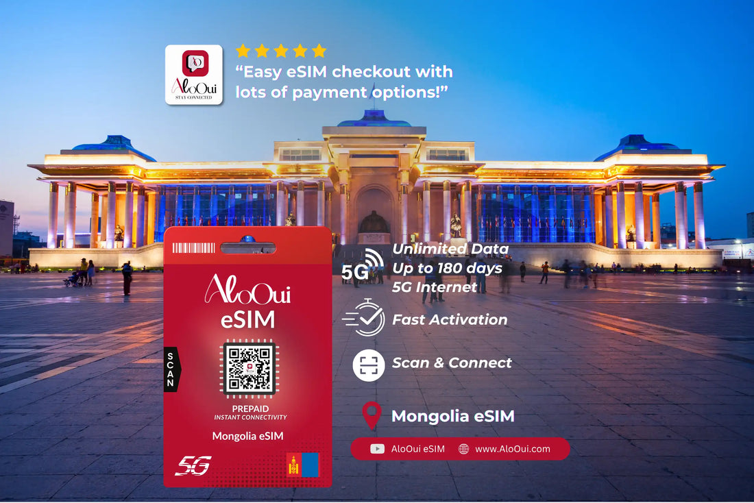 Mongolia eSIM — AloOui unlimited data plans with Government Palace Ulaanbaatar - AloOui eSIM