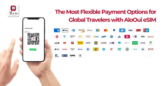 Buy AloOui eSIM with 55 payment methods — Apple Pay, Google Pay, PayPal, cards and more - AloOui eSIM