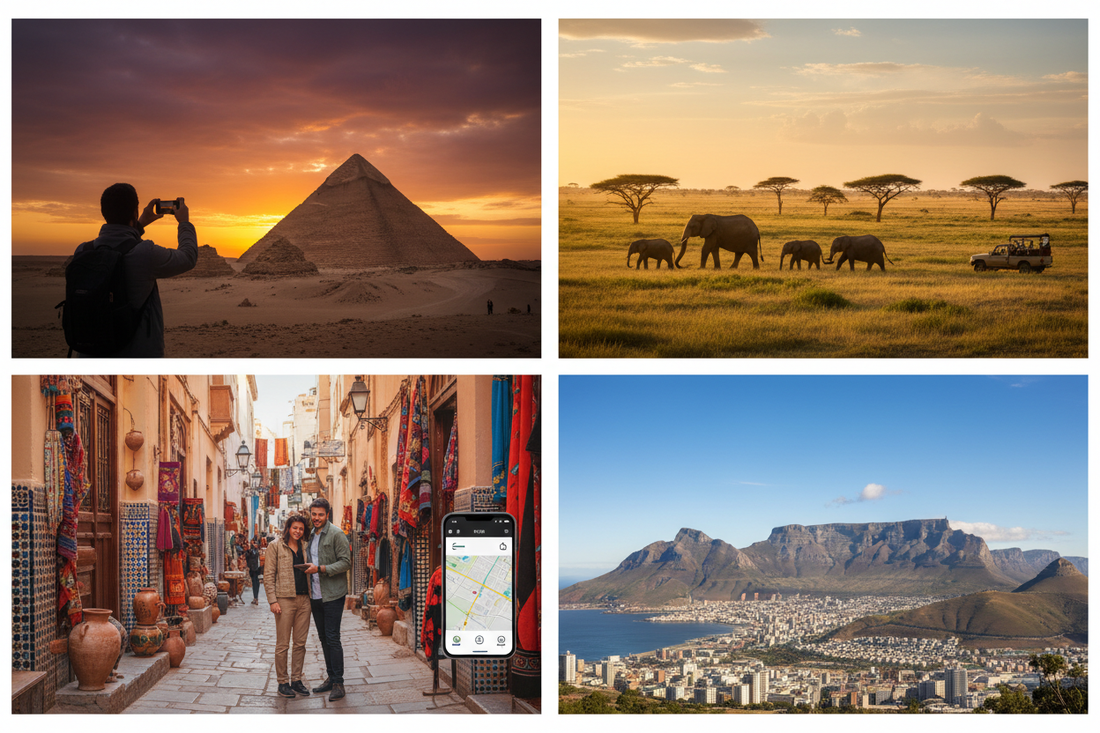 best eSIM Africa Morocco Egypt Kenya South Africa Tanzania safari instant activation no roaming AloOui - AloOui eSIM