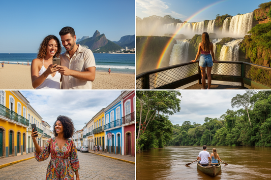 best eSIM Brazil Rio de Janeiro Sao Paulo Amazon Iguazu Falls instant activation no roaming AloOui - AloOui eSIM