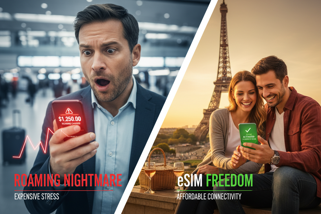  eSIM vs roaming which is cheaper 2026 real cost comparison save money travel no roaming fees AloOui - AloOui eSIM