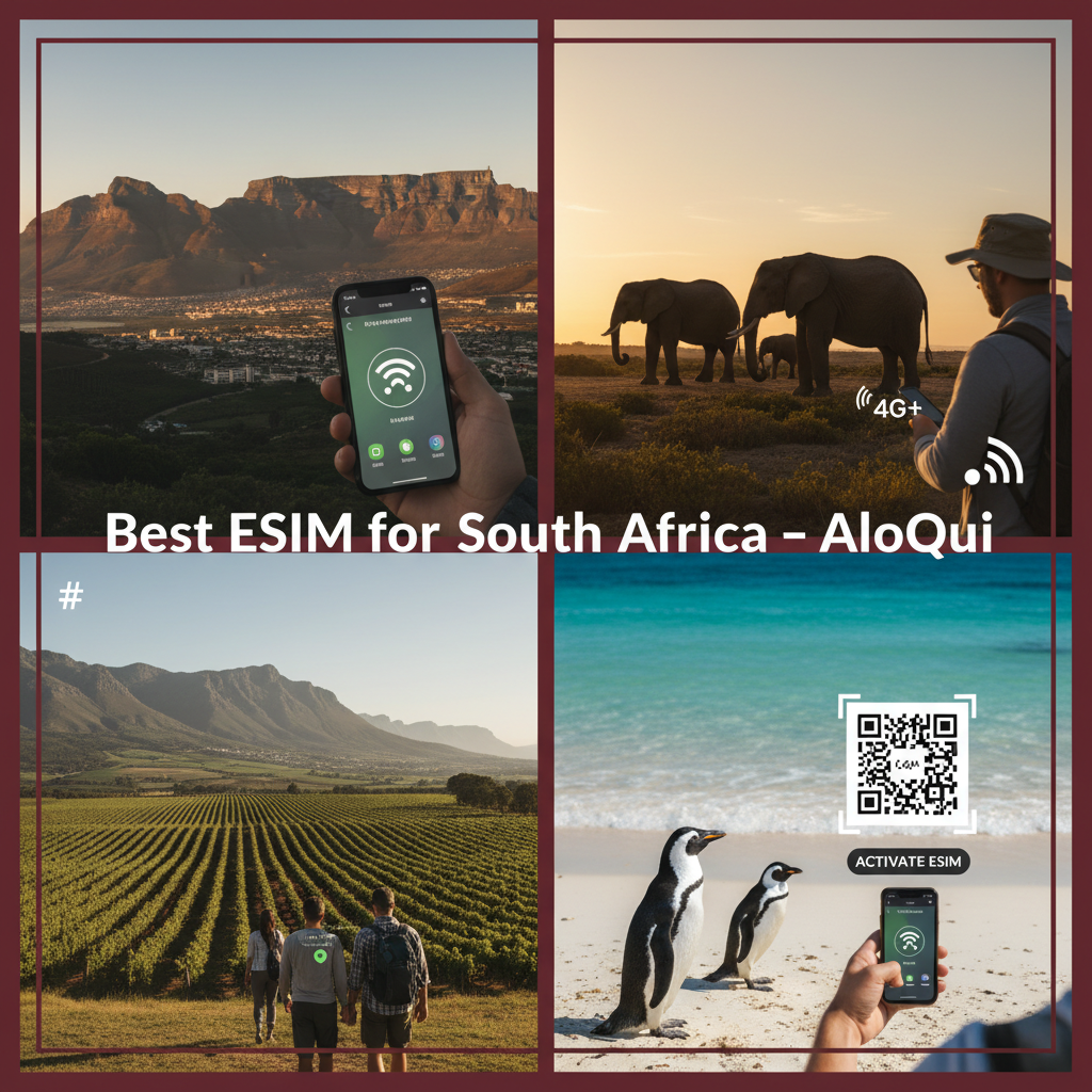 Best eSIM for South Africa travel — AloOui eSIM plans for Cape Town, Johannesburg, Kruger National Park — instant QR delivery, no SIM swap, buy eSIM online - AloOui eSIM