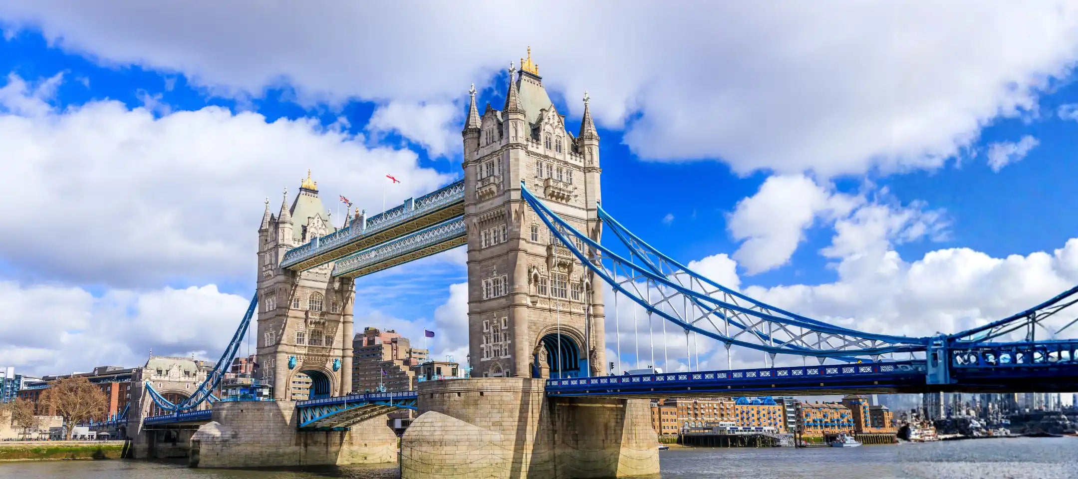 Tower Bridge in London with a clear sky