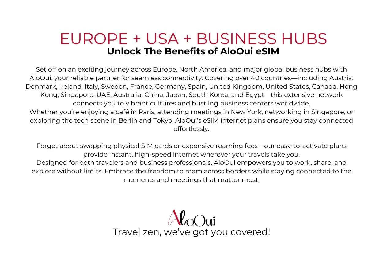 Europe + USA + Business Hubs